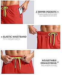 Pudolla Men's Workout Running Shorts with Zipper