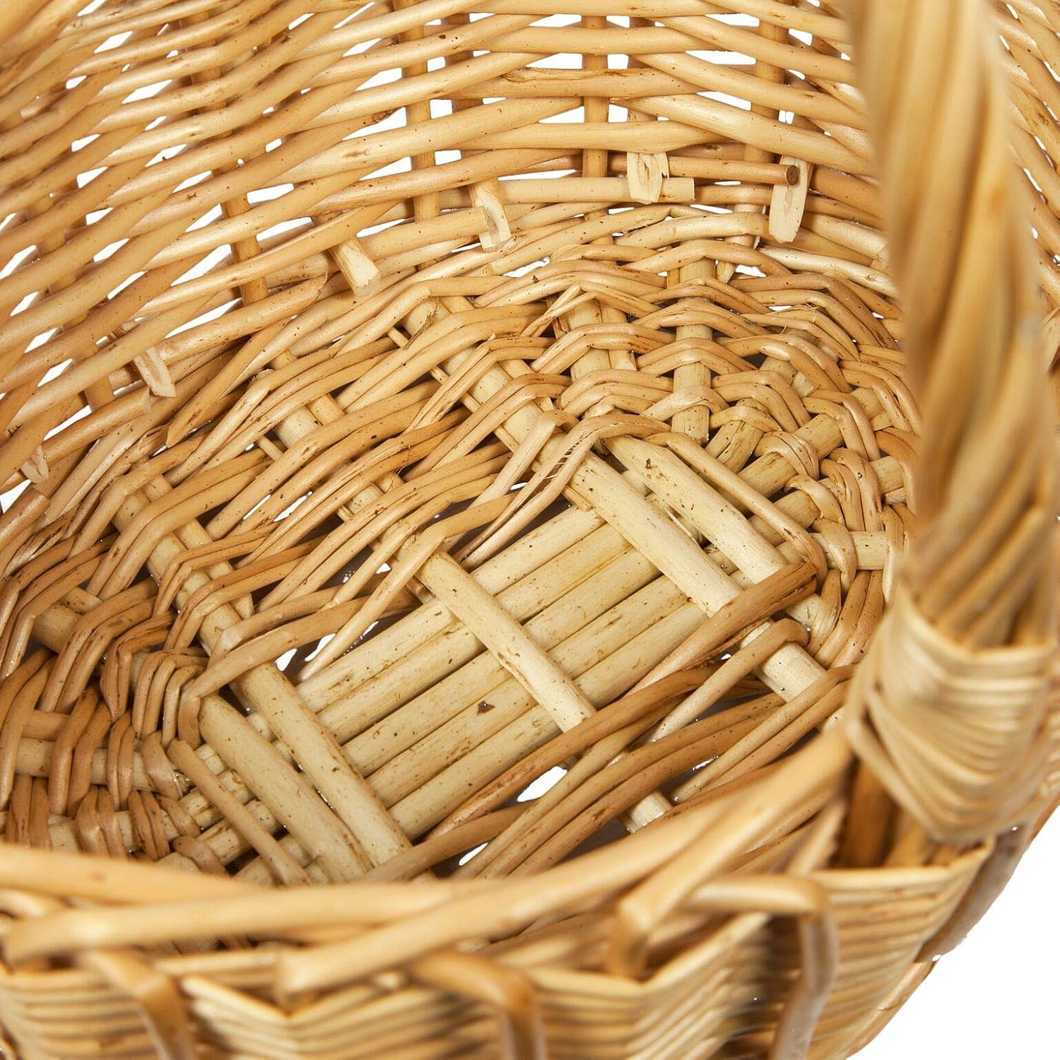 Woodluv Storage Baskets Set of 2, Wicker Woven Wedding, Flower Girls, Easter, Display & Gift Hamper Basket, Natural - Image 4