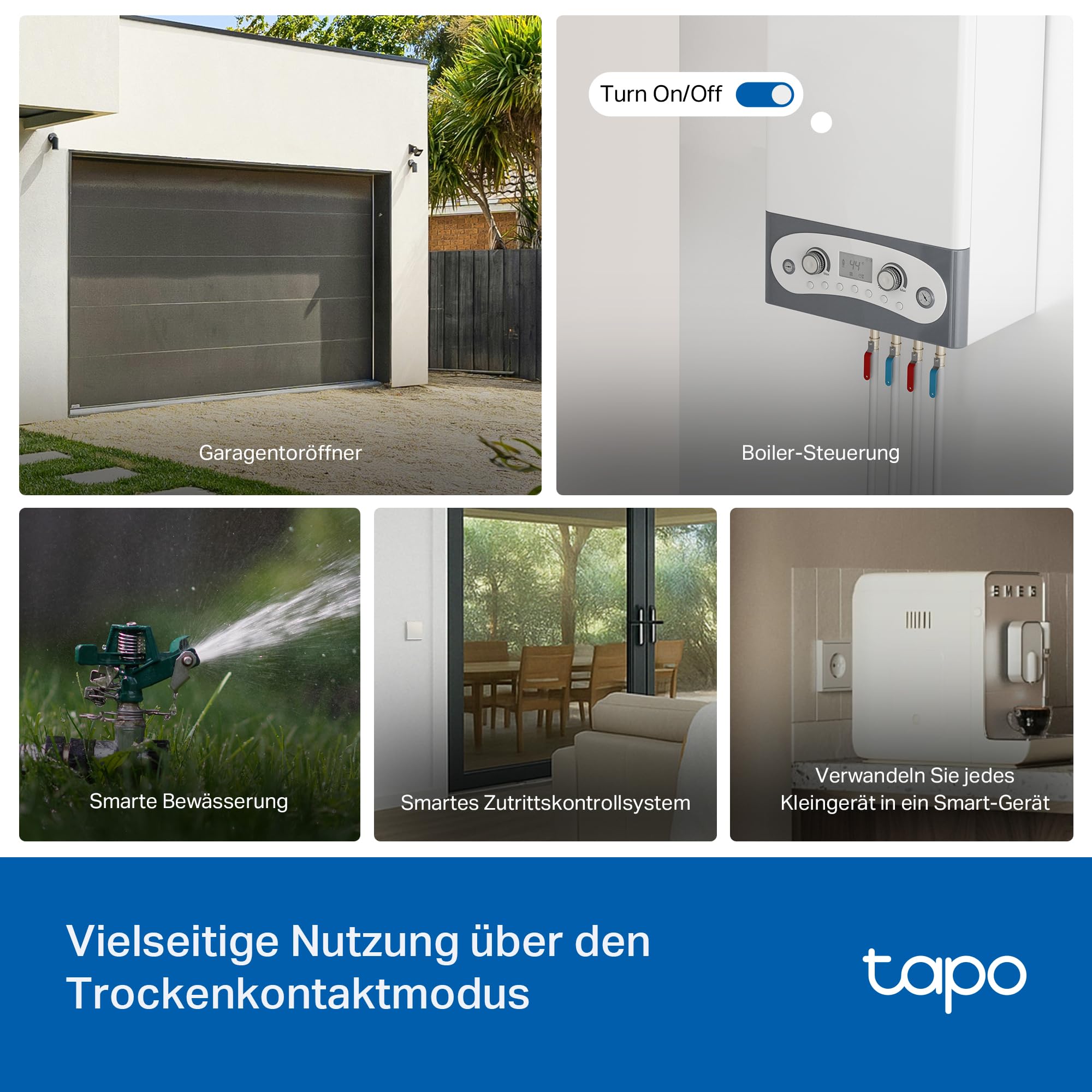 Tapo S110E WLAN und Bluetooth Smart Relaisschalter, Dry/Wet Contact, 1 Kanal, 10A, Lichtschalter, Garagentoröffner, Energieerfassung, Kompatibel Mit Alexa, Matter, Kein Hub Erforderlich 3