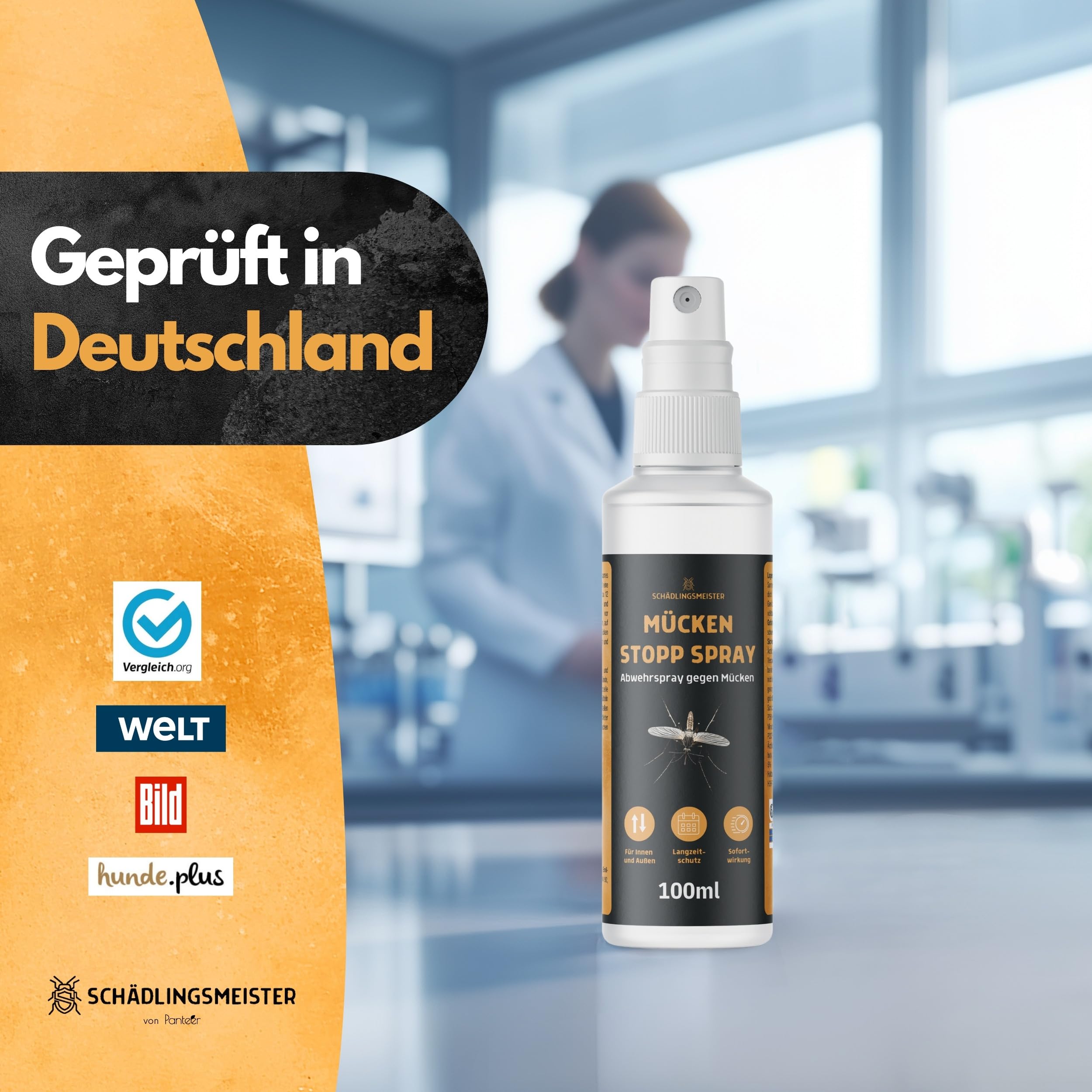 Mücken Stopp Spray – 100 ml – Mückenspray für Wohnung & Oberflächen - Hoch konzentriert – LANGZEITWIRKUNG – Für Innen & Außen – Anti Mückenspray – Mückenabwehr – Mücken bekämpfen – Mückenschutz Spray 8