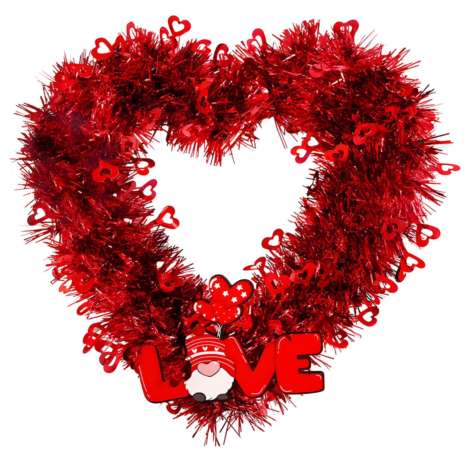 Photo 1 of *USED*
Valentine’s Day Heart-Shaped Wreath – Red Garland Hanging Decoration with Love Letter Accent, Shiny Metallic Love Heart Door and Wall Decor for Home, Party, Wedding, and Classroom (Heart Love)