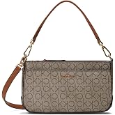 Calvin Klein Women's Lucy Triple Compartment Shoulder Handbag | Small Size, 4 Pockets, Removable Crossbody Strap, Triple Compartment, Work Wear
