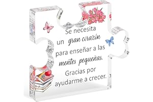 Yopyame Spanish Teacher Appreciation Gifts - Regalos para Maestra Acrylic Gifts Teacher’s Day Engraved Acrylic Puzzle Plaque End of Year Graduation Christmas Birthday Thanksgiving Gifts for Teacher
