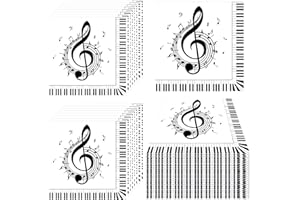 HSPAIDYP 100Pcs Music Note Napkins Notes Party Supplies Disposable Musical Cocktail Luncheon Dinner Napkin for Themed Karaoke Birthday Decorations, Black & White
