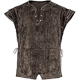 Men's Pirate Vest Viking Costume Medieval Knight leather armor Lace-up Renaissance Shirt Halloween Waistcoat