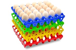 Aqwxc 8-Pack Plastic Egg Tray Egg Crate, 30-Egg Flats for Home Chicken Farmers, Stackable & Durable, Great for Storing, Sorting & Shipping, and Reusable