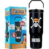 Get Trend One Piece Tumbler with Straw 30oz Kids Teens Insulated Cup with Lid Handle Travel Mug Cups with Lids for School Sports Anime Gifts for Kids (Black One Piece)