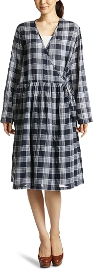 レプシィムローリーズファーム Lepsim Lowrys Farm チェックカシュクールワンピース 85 ネイビー ホワイト Free ワンピース チュニック 通販 Amazon