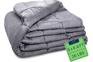 Quility Weighted Blanket for Adults - 20 LB Queen Size Heavy Blanket for Cooling & Heating - 100% Cotton Big Blanket w/ Glass Beads, Machine Washable Blankets - 60"x80", Insert