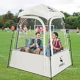 LANGWILL Pod All Weather Sports Tent, Outdoor Pop Up Bubble Clear 540&deg; View Winter Tent for 1-2 Person, Instant Cold Weather Shelter with Rainfly for Soccer, Football, Softball &amp; Other Sports Events