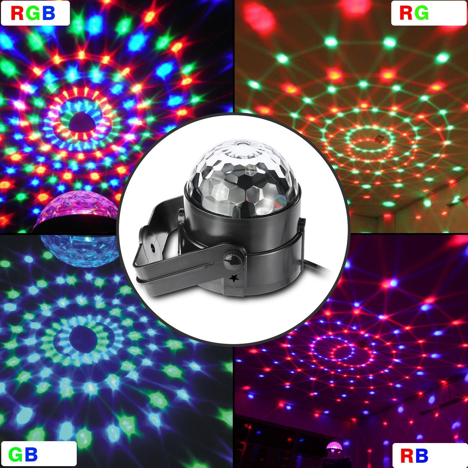 Party Lights Disco Ball Tabiger Disco Lights DJ Light Sound Activated