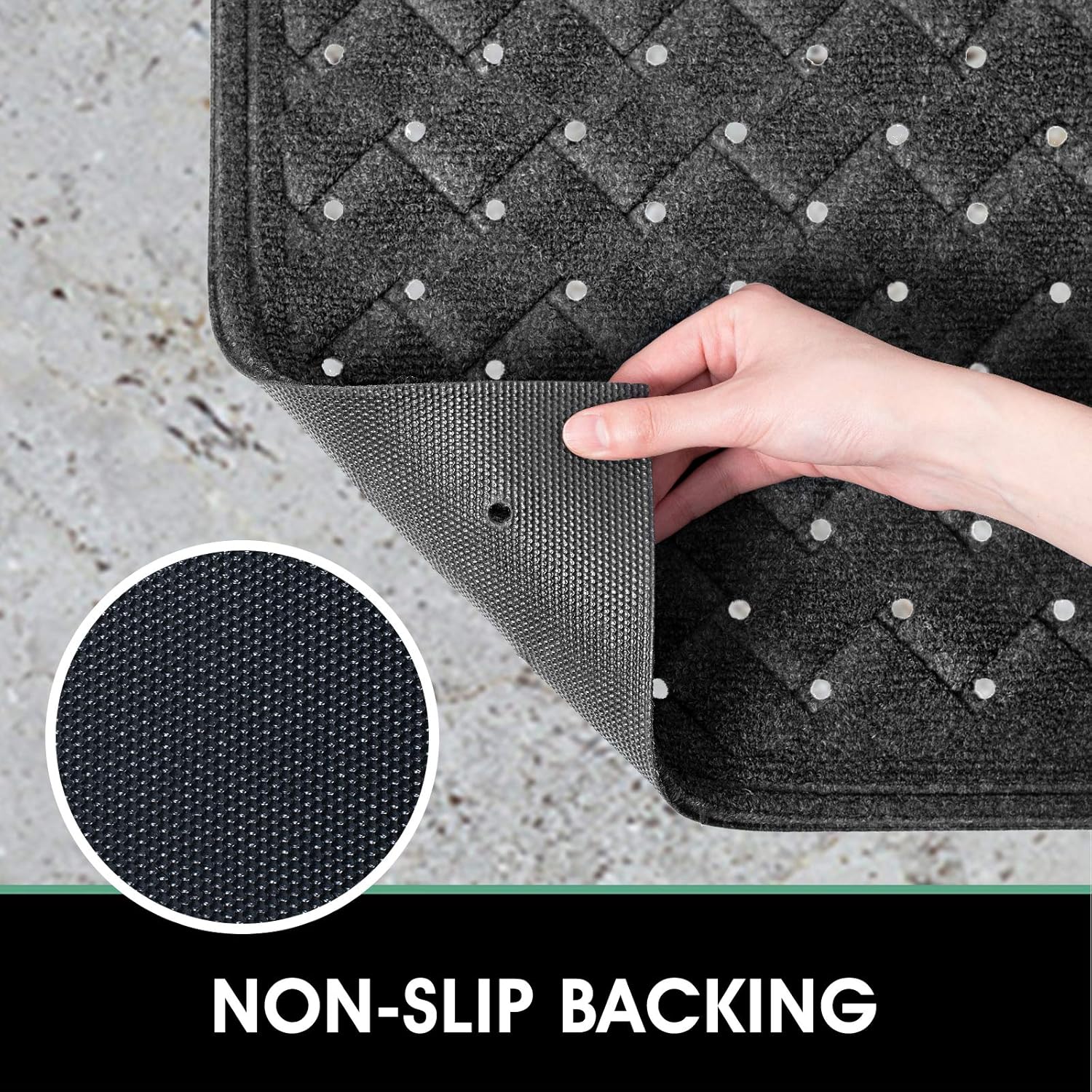 Outside Inside Front Door Mat - 35”x23.5” Durable Rubber Door Mat Entrance Welcome Rug Heavy Duty Floor Mat for Entry, Patio, Back Door (Dark Grey): Kitchen & Dining