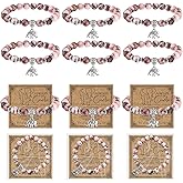 Huquary Valentine Friendship Elephant Bracelet Gifts for Women Friends Galentine Natural Stone Bracelet Bulk with Elephant Charm Thank You Sisterhood Gift with Card for Birthday Party Favor