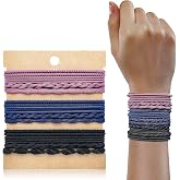 KANPRINCESS Hair Ties For Girls and Women, Boho Hair Ties Set of 12, Elastic Hair Bands, Hair Tie Bracelet, Ponytail Holders for Daily Life, Sport, Cooking, Working