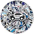 MUYINGZHUO Police Car Stickers, 50PCs Pack, Vinyl Decals, Stickers for Laptop, Hydro Flask, Water Bottle, Bumper Car Planner Stickers, Stickers for Kids, Toddlers, Teens(Police Car)