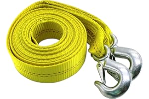 HFS(R) Heavy-Duty Tow Strap with Hooks | 10,000-Pound Capacity | Woven Polyester Webbing |HD Truck Recovery, ATV Towing, and 
