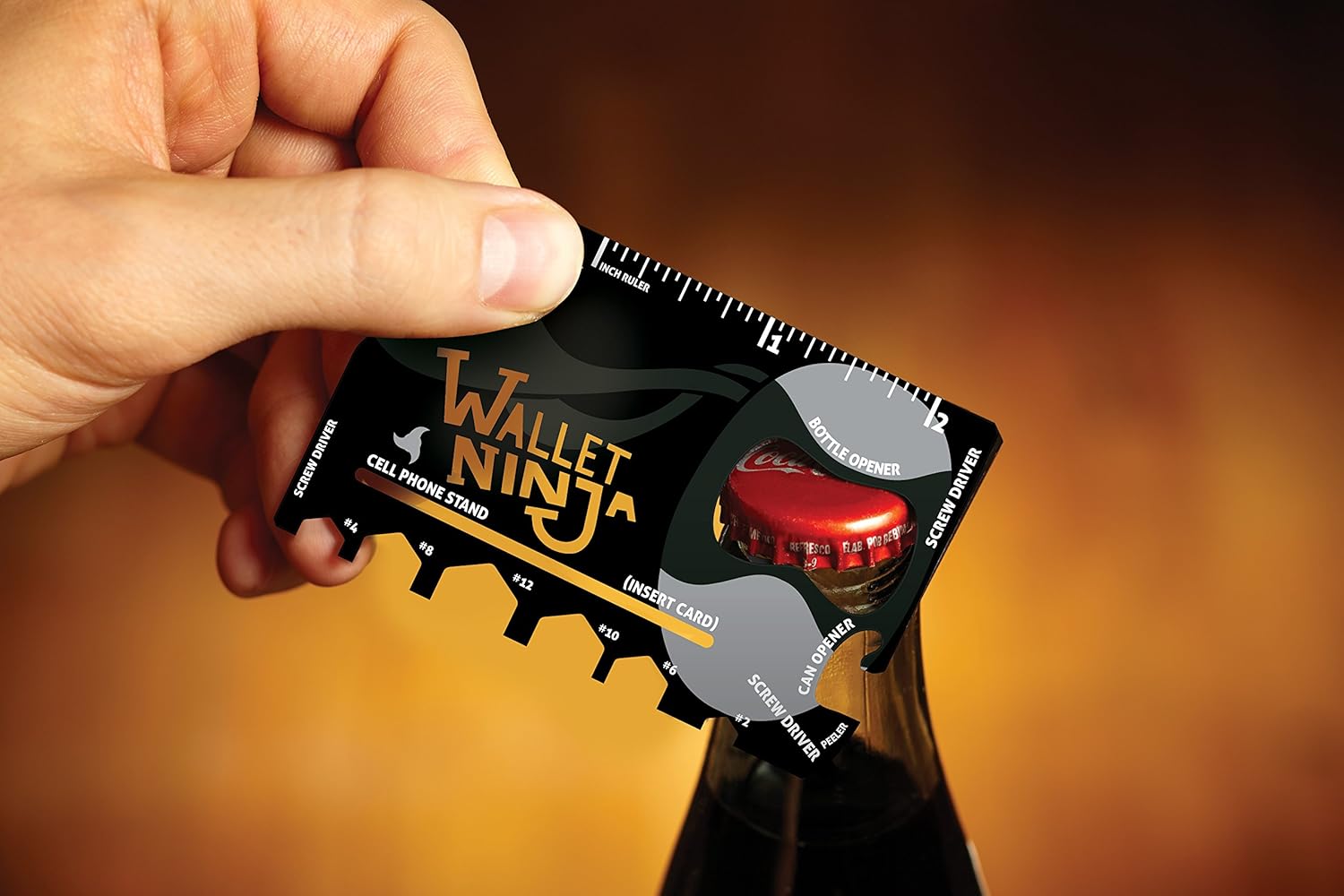 Wallet Ninja- 18 in 1 Credit Card Sized Multitool (#1 Best Selling in the World) (Black) - - 