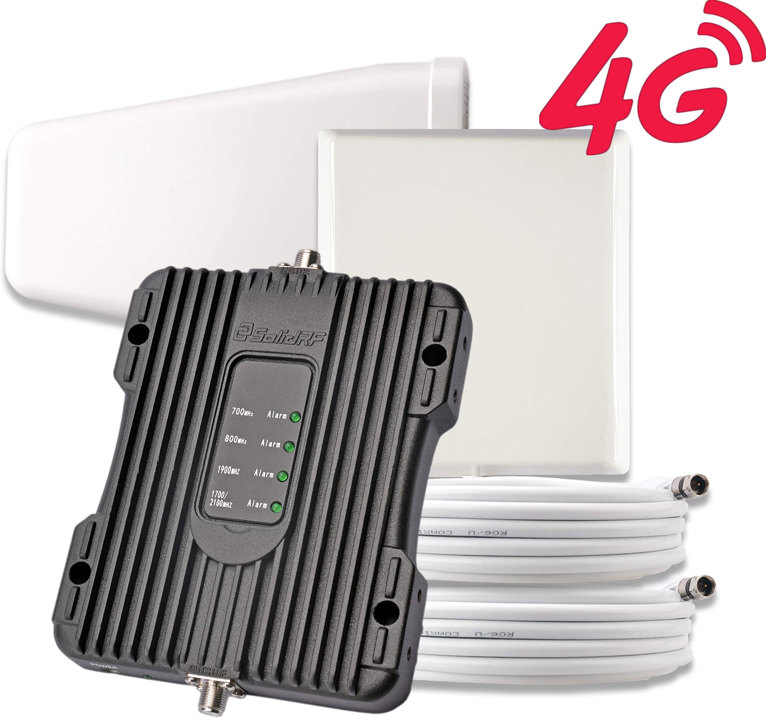 SolidRF Cell Phone Booster for Home 4G Kit Signal Booster for Verizon,AT&T, T-Mobile, Sprint Supports 4000 sq ft