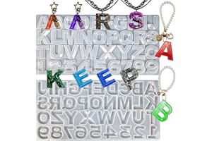 ZQYSING ZQYSIING Silicone Alphabet Resin Molds, Letter Silicone Molds Number Molds for DIY Keychain Jewelry Necklace Earring Pendant (Large)