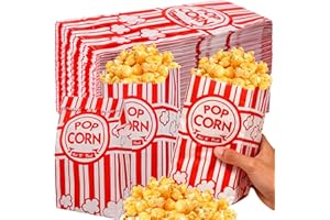 500 Pieces Paper Popcorn Bags - 1 oz Popcorn Bags Individual Servings for Party, Movie Night Supplies, Machine Small Mini Pop