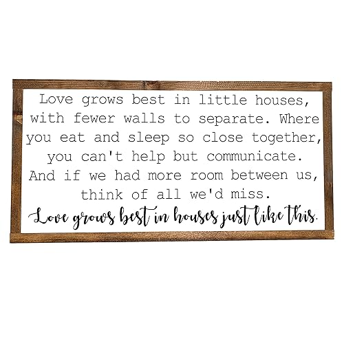 Amazon Com Love Grows Best In Little Houses Framed Wood Sign
