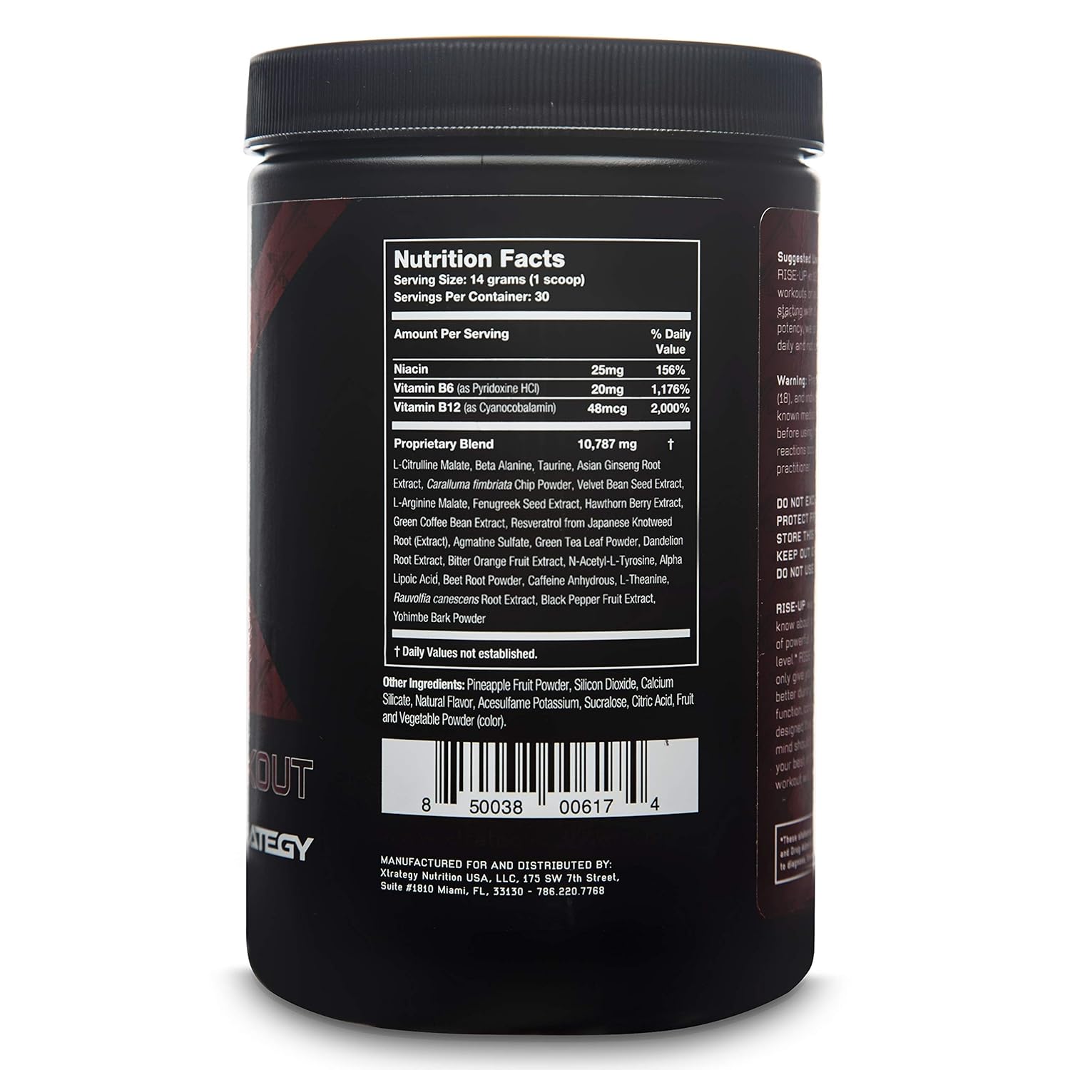 PRE Workout RiseUP XTRATEGY Nutrition by Coach Bueno