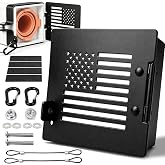 NUOVEPE 2 Pack RV Bumper End Caps, Left &amp; Right Side Include - Flag Edition | Aluminum, Fits 4-Inch Square Camper Bumper, Ventilated RV Sewer Hose Storage Cap for Easy Access