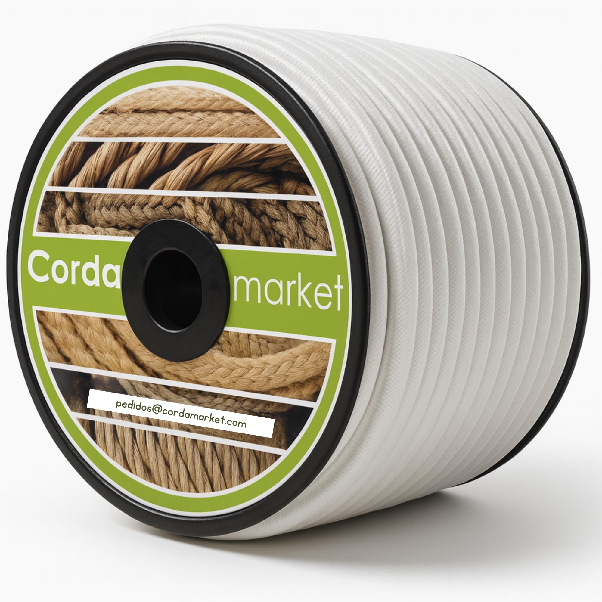 CORDAMARKET 8 mm Elastic Rubber, Adults Unisex, White, 50 m