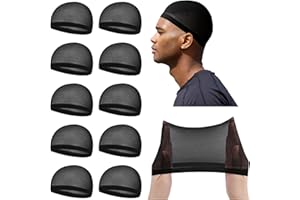Ramede 10 Pcs Stocking Wave Cap for Men Adult Stretchy Nylon Skull Wave Lightweight Beanie Caps Waves for Man Women