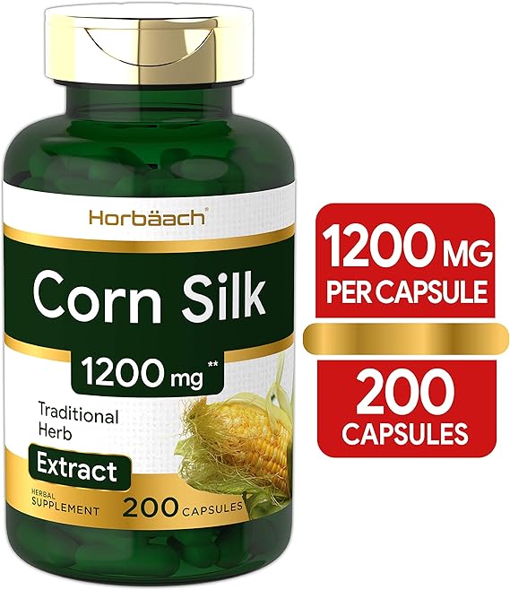 Corn Silk Capsules 1200mg 200 Pills NonGMO, Gluten Free Extract Supplement by