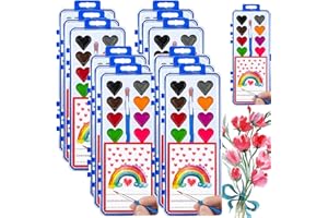Valentine’s Day Heart Shaped Watercolor Paint Set, Washable Water Color Paints with Brush, Bulk Valentine Paint Sets for Clas