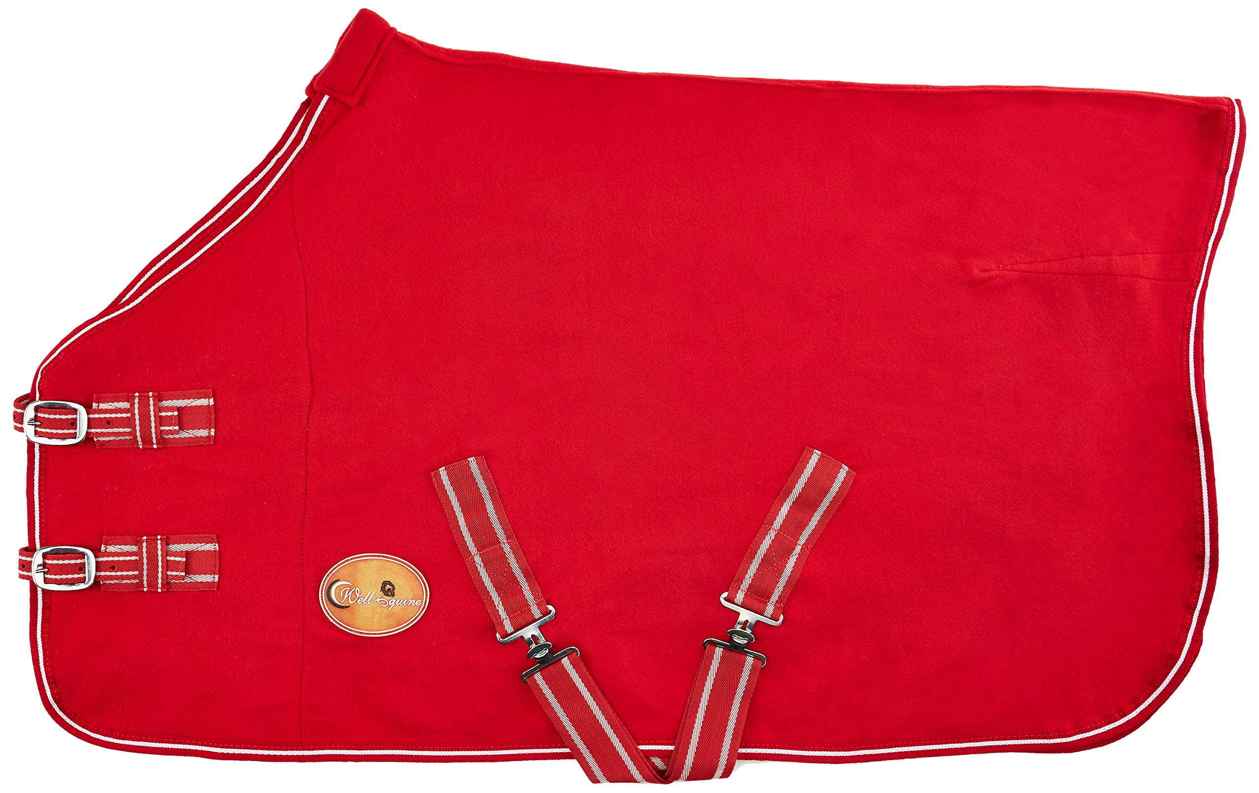 Cwell Equine NEW HORSE COB PONY SHETLAND MINI RED SHOW TRAVEL FLEECE RUG 3'6"-6'9" stable cooler choice of Sizes (3'6") — image 1