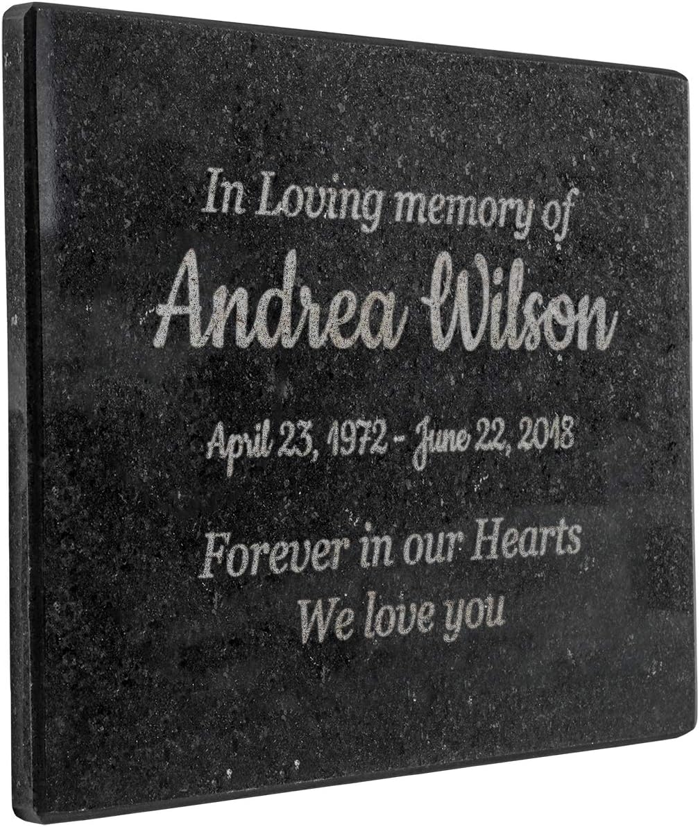 Hardscaping Materials - Customized In Loving Memory Black Granite Memorial or Sympathy Gift. Offered in a Variety of Sizes to Meet your Needs and Budget (8 x 6 x .4