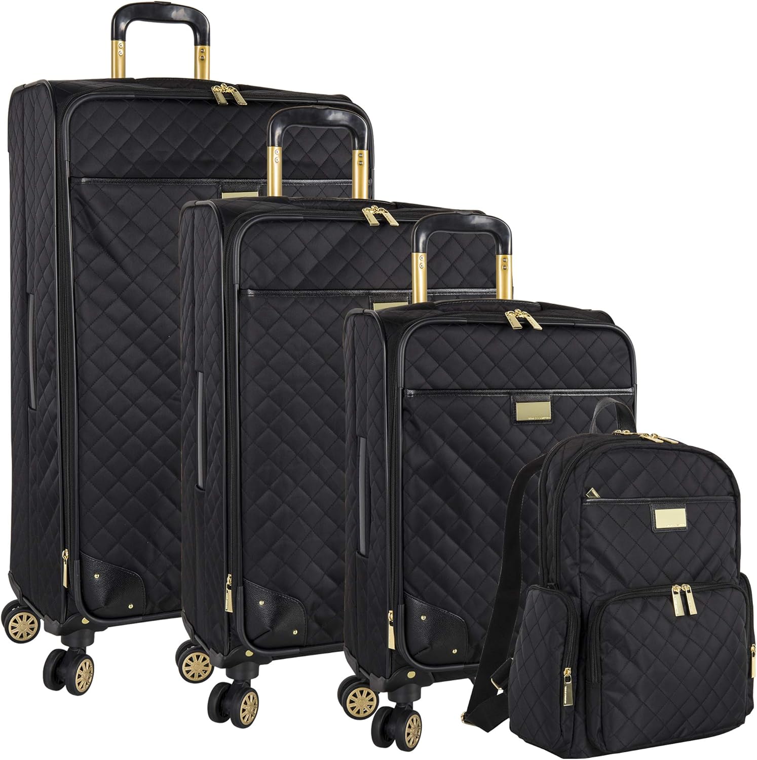 Vince Camuto 4 Piece Spinner Luggage Set, Black Luggage Sets