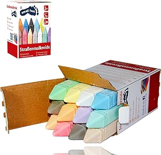 Smart Planet Straßenmalkreide in 12 Straßenkreide ca. 10 x 2 x 2 cm Kinder Kreide zum Malen auf der Straße
