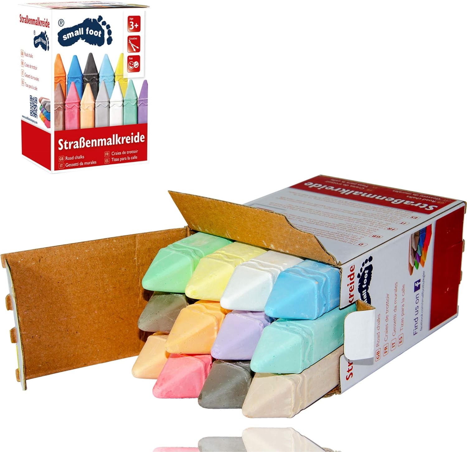 Smart Planet Straßenmalkreide in 12 Straßenkreide ca. 10 x 2 x 2 cm Kinder Kreide zum Malen auf der Straße