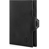 TRUSADOR Toscana Trifold Leather Wallet For Men and Women Card Holder with RFID Protection (With Coin Pocket, Black)