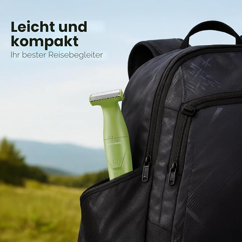 3-in-1 Präzisionstrimmer Herren Bart und Haarpflegeset für Männer, Körperpflege, Nasen- und Ohrentrimmer, wiederaufladbarer kabelloser Rasierer (Grün)
