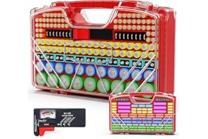 PUBUBLLE Battery Organizer Storage Holder Box Case with Tester, New Ultra-Large 285+Batteries Double-Sided Variety Pack, Hold