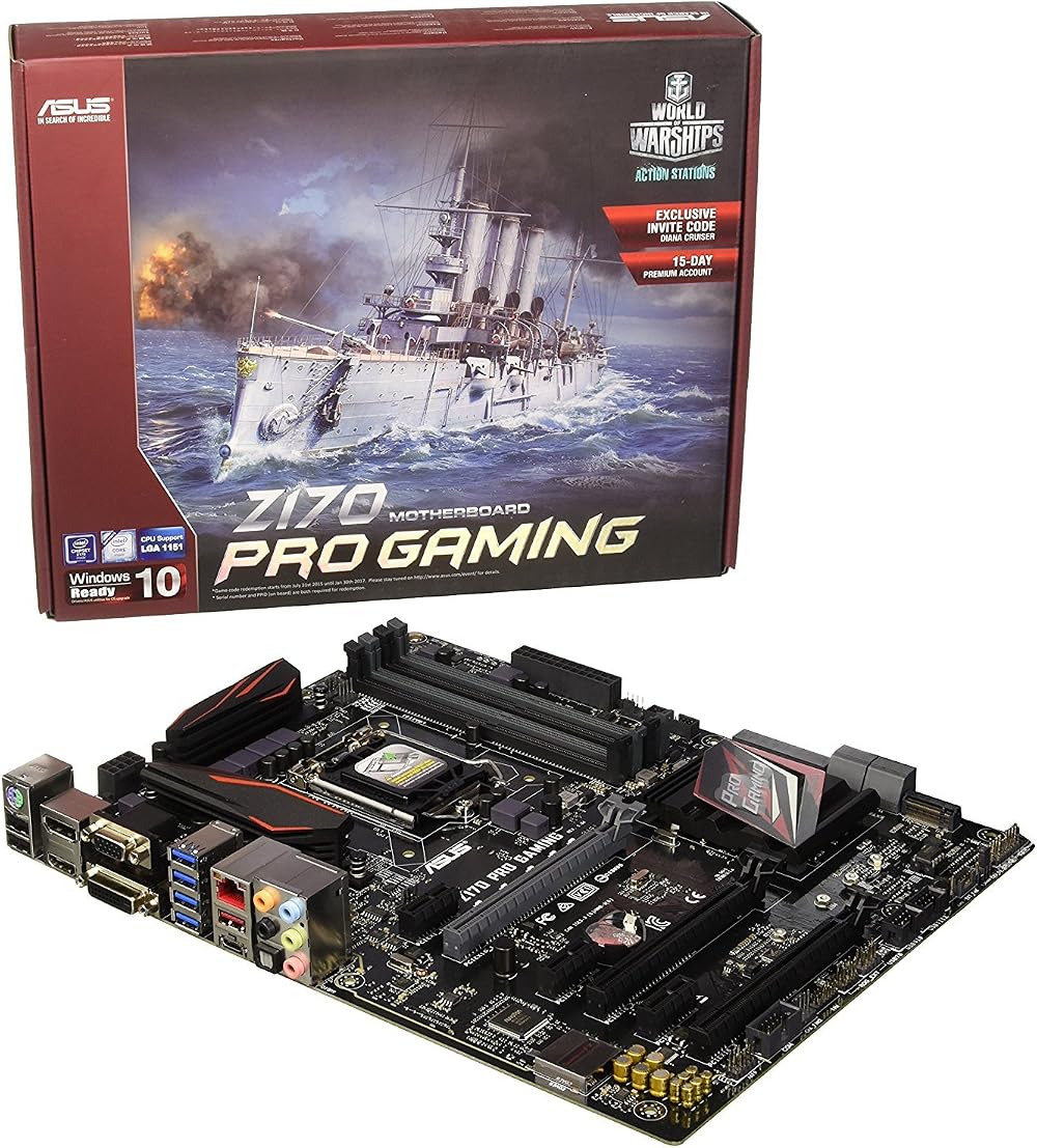 ASUS Z170 PRO Gaming Motherboard LGA1151 6th Gen Intel DDR4 OC SupremeFX LAN
