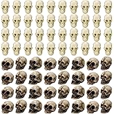 Bbiamsleep 80 Pcs Halloween Mini Skulls Mini Resin Skeletons Heads Miniature Skull Heads Figurine for Halloween Vase Filler Party Decor