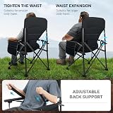 EVER ADVANCED Oversized Folding Camping Chair with Lumbar Support Black view 4