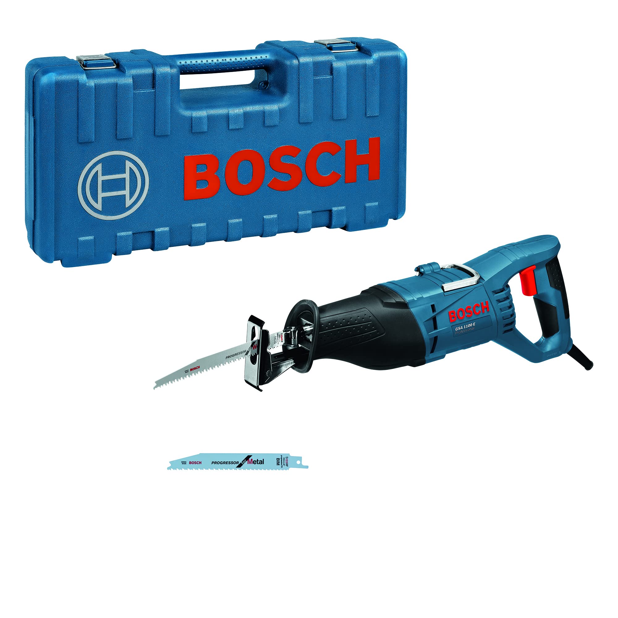 Bosch Professional Reciprocating Saw GSA 1100 E (240V, 1.100W, incl. 1 x reciprocating saw blade S 2345 X, 1 x reciprocating saw blade S 123 XF, Carrying Case)