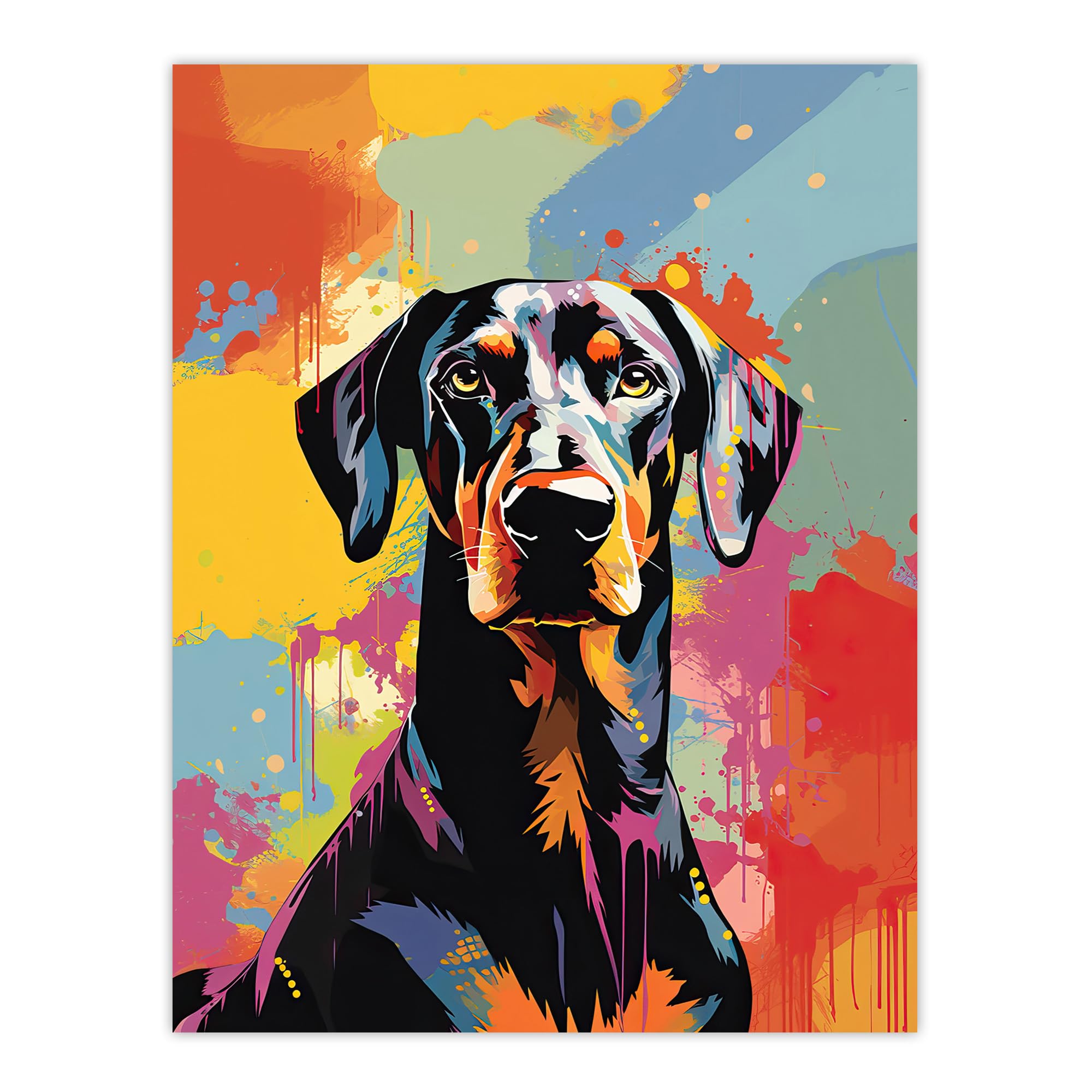 Artery8 Doberman Dog Lover Gift Pet Portrait Abstract Pop Art Artwork Painting Large Wall Art Poster Print Thick Paper 18X24 Inch