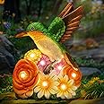 Linkax Birthday Gifts for Women Mom Grandma Sister, Hummingbird Statue Solar Lights Outdoor Garden Decor for Outside Patio Yard Front Porch Balcony Home, Gardening Housewarming Gifts New Home