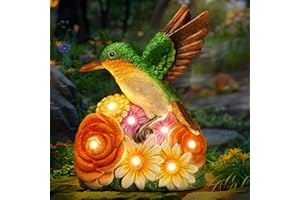 Linkax Mothers Day Mom Gifts for Mom Wife Daughter, Solar Hummingbird Lights Garden Decor, Outdoor Solar Hummingbird Figurine for Outside Patio Yard Home, Birthday Easter Gift for Adults Women Grandma