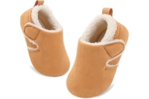 JOINFREE Toddler Slippers Boys Girls Adjustable House Shoes Barefoot Sock Shoes with Rubber Sole Baby Comfort Warm Indoor Outdoor Walking Shoe