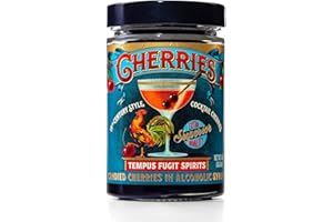 Tempus Fugit Spirits Black Amarena Cocktail Cherries | Italian Brandy Cherries | Cocktail Garnish for Old Fashioned, Manhattan Cocktails | Gourmet Historic Recipe | 8oz, 225g Jar