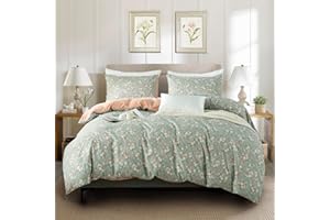 Jane yre King Duvet Cover Floral Brushed Microfiber 3 Pieces Bedding Sets Flower Garden Style Flower Pattern Duvet Cover King Set Floral with Zipper Closure Luxury Soft Breathable Comfy