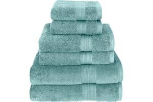 BEN KAUFMAN SALES CO Kaufman - Luxury 100% Cotton Towels | 6 Piece Bath Towel Set | 2 Bath Towels (30 x 54), 2 Hand Towels (16 x 28), 2 Washcloths (13 x 13) | Soft, Absorbent Towels for Bathroom
